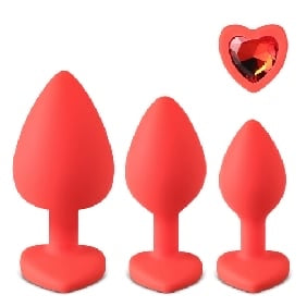 Red Heart Shaped Plug Set